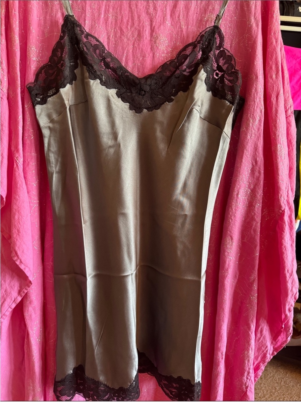 Gold Hawk Silk Cami In Silver Black Lace (Unicorn Piece) Sold Out, 
$110 $220